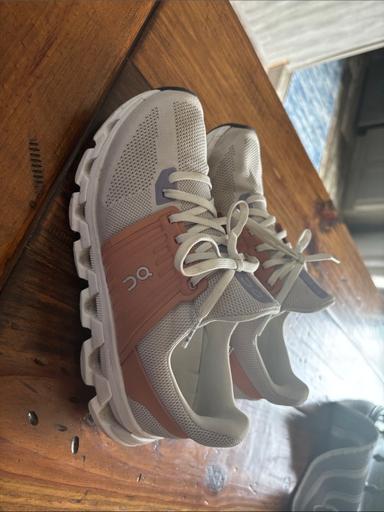 On Clouds Shoes - On Cloud Women’s Running Sneakers in Beige and Rose